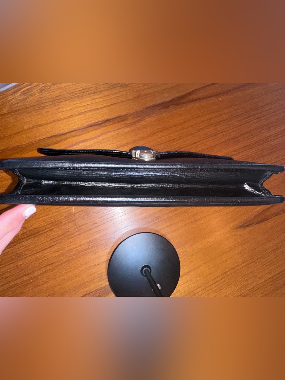Céline Paris | Black Leather Triomphe Clutch Wristlet | Collector | Vintage - Picture 3 of 15
